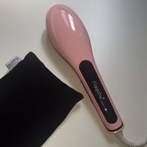 MagicFly Hair Straightener Brush Pink